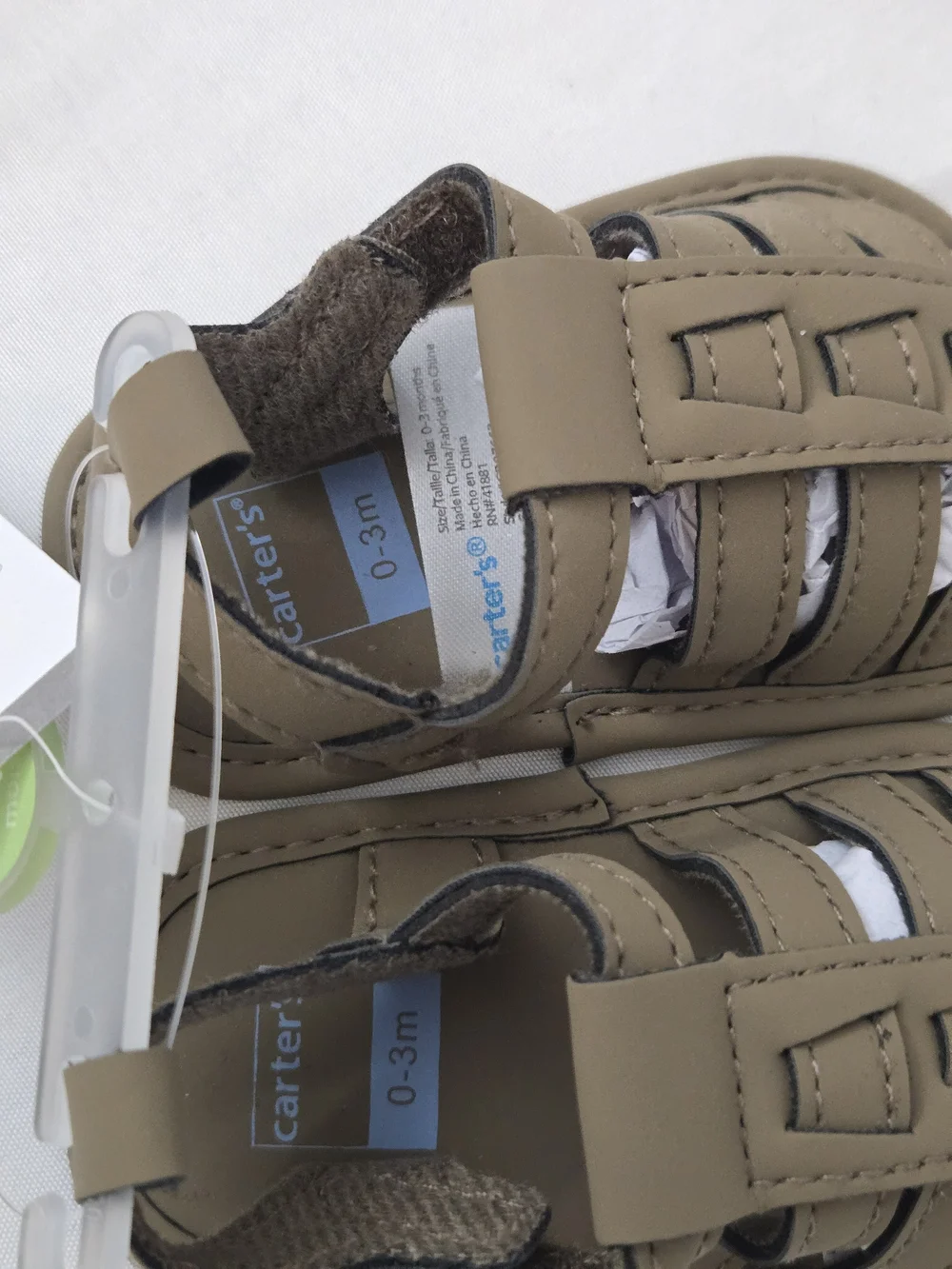 Carter’s Baby Boy Fisherman Sandals Brown Size 1 0-3 Months NWT